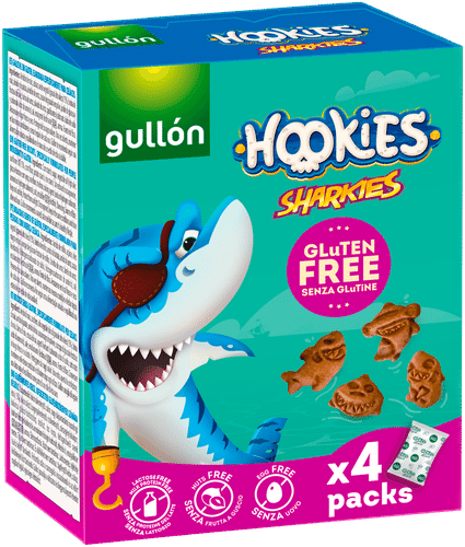 Gullón Hookies鲨鱼形饼干 (4x40克)160克 无麸质|Gullón Hookies sharkies (4x40g)160g Gluteeniton