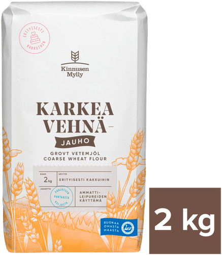 Kinnusen Mylly Karkea vehnäjauho 2 kg|Kinnusen Mylly 粗小麦粉 2 kg
