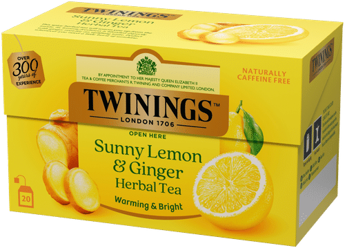 Twinings Sunny Lemon & Ginger yrttitee 20x1,5g|Twinings 阳光柠檬生姜花草茶 20x1,5g