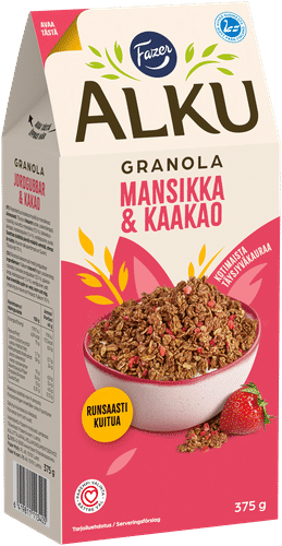 Fazer Alku Mansikka & kaakao granola 375 g|Fazer Alku 草莓可可格兰诺拉 375 g