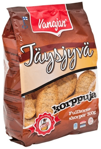 Vanajan Keksit 瓦纳扬全麦脆饼 300g|Vanajan Täysjyväkorppu 300g
