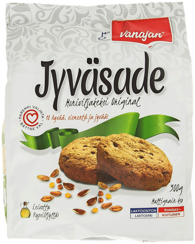 Vanajan 谷雨多谷物饼干原味 300 g|Vanajan Jyväsade Moniviljakeksi Original 300 g
