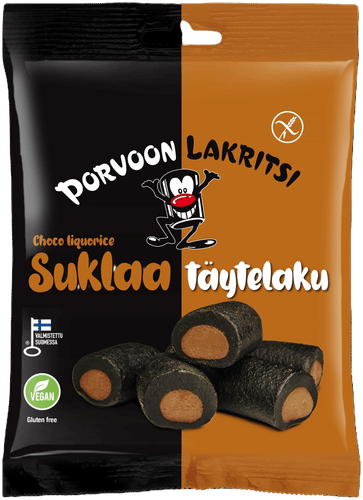 Porvoon Lakritsi 无麸质巧克力夹心甘草糖150克巧克力味夹心甘草糖|Porvoon Lakritsi Gluteeniton täytelakritsi suklaa150g suklaanmakuinen täytelakritsi