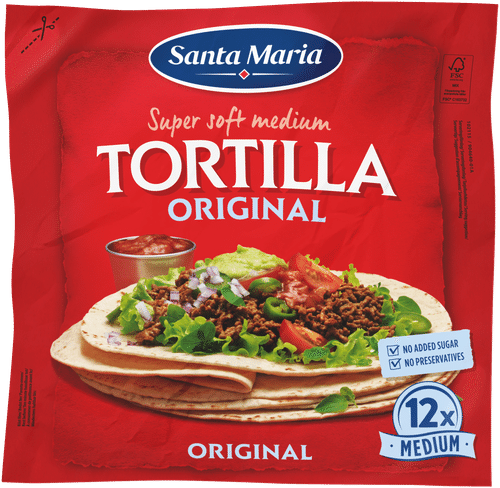 Santa Maria 原味中号小麦卷饼12片 480 g|Santa Maria Tortilla Original Medium vehnätortilla 12 kpl 480 g