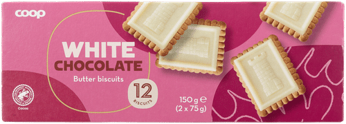 Coop 白巧克力饼干 150 g|Coop valkosuklaavoikeksi 150 g