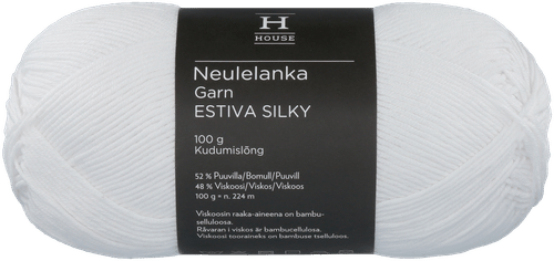 House 竹粘胶棉混纺纱线 Estiva Silky 100克 白色 208