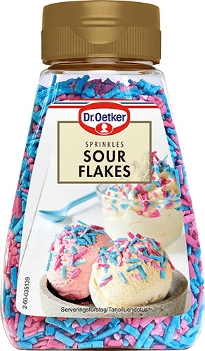 Dr. Oetker Sour Flakes -koristerakeet 120g|Dr. Oetker 酸味糖粒装饰 120g