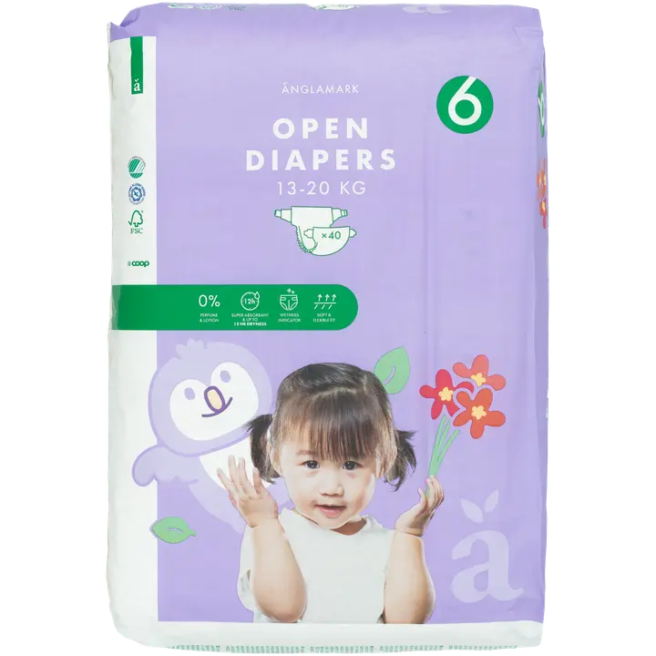Änglamark teippivaippa koko 6,13-20 kg 40 kpl|Änglamark 胶带尿布尺寸 6.13-20 公斤 40 kpl