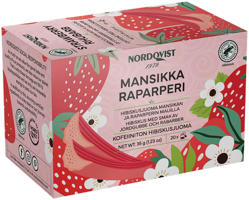 Nordqvist Mansikka-raparperi 20 x 1,75 g RFA|Nordqvist 草莓大黄 20 x 1.75 g RFA