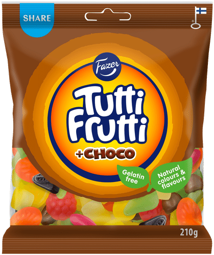Fazer Tutti Frutti Choco糖果袋 210g|Fazer Tutti Frutti Choco karkkipussi 210g