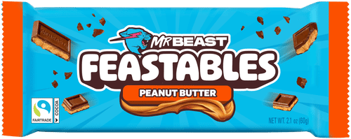 MrBeast Feastables 花生酱牛奶巧克力排块 60g
