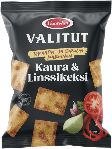 Kantolan 精选燕麦亚麻籽饼干 番茄洋葱味 100g|Kantolan Valitut Kaura & Linssikeksi tomaatti ja sipuli 100g