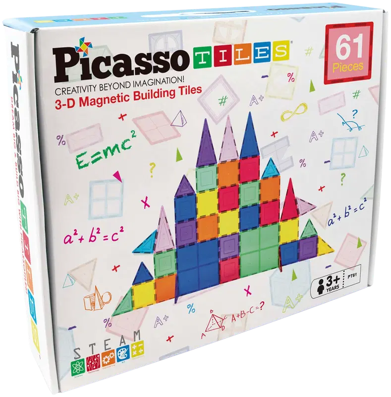 PicassoTiles 磁性拼装套装61件|PicassoTiles magneettinen rakennussarja 61 osaa
