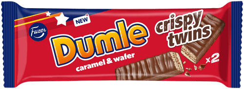 Fazer Dumle脆双胞胎巧克力棒 40g|Fazer Dumle crispy twins suklaapatukka 40g