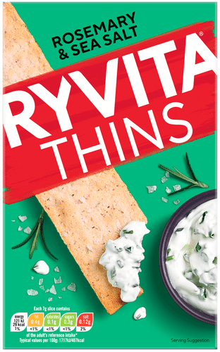 Ryvita 迷迭香与海盐薄脆饼干 125g|Ryvita Rosmariini & Merisuola ohut keksi 125g