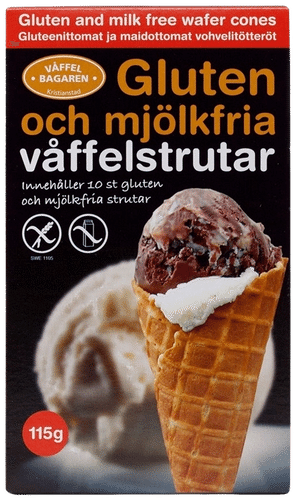 Våffel Bagaren 冰淇淋华夫饼 华夫饼师 无麸质/无乳糖 10个 115 g|Jäätelövohveli Våffelbagaren gluteeniton/laktoositon 10 kpl 115 g