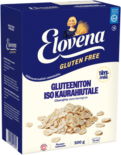 Elovena 500g gluteeniton iso täysjyväkaurahiutale|Elovena 500克无麸质全麦燕麦片