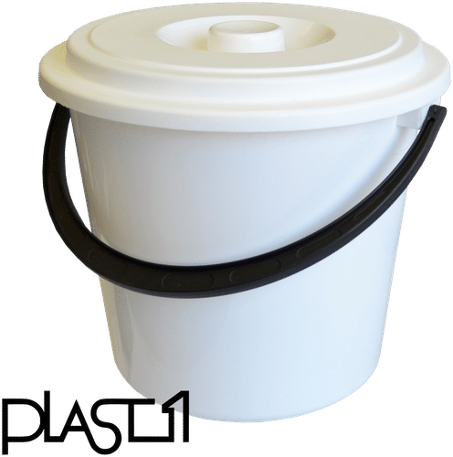 Plast1 水桶5升带盖白色