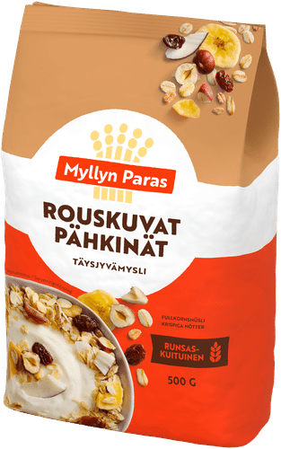 Myllyn Paras Rouskuvat Pähkinät täysjyvämysli 500g|Myllyn Paras 脆坚果全麦麦片 500g
