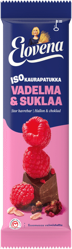 Elovena 48g vadelma & suklaa iso kaurapatukka|Elovena isot patukat Elovena 48g 覆盆子巧克力 大燕麦棒