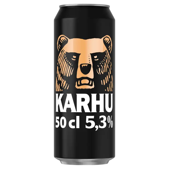 Karhu Lager olut 5,3 til-% tölkki 0,5 L|Karhu 5.3 vol% 罐装饮料 0,5 L