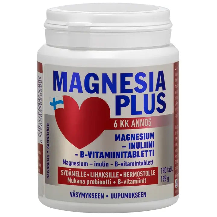 Magnesia Plus Magnesium-inuliinitabletti 180 tabl-Magnesia Plus 菊粉镁片 180 片