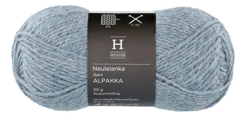 House 编织毛线 羊驼毛 710234 50克 浅蓝混色 4073|House neulelanka Alpakka 710234 50 g Light Blue Melange 4073