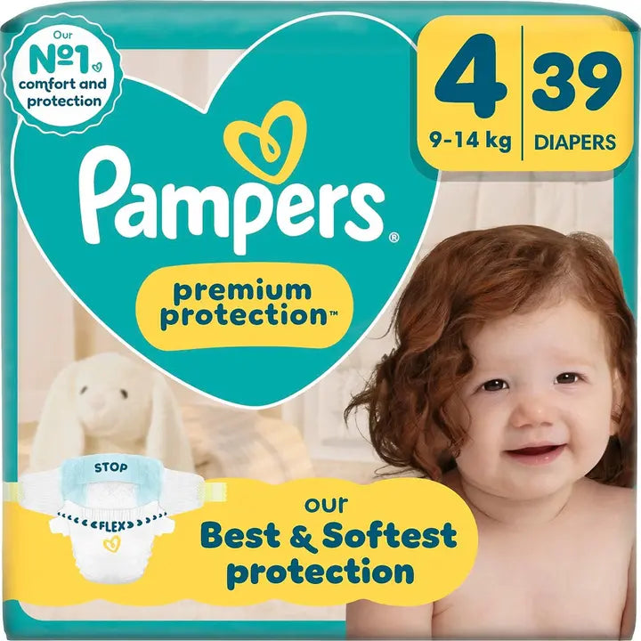 Pampers Premium Protection S4 9-14kg 39kpl vaippa|Pampers 优质保护 S4 9-14 公斤 39 片尿布