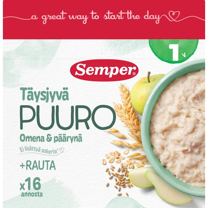 Semper Täysjyväpuuro Päärynä & omena 1v puurojauhe 530g|Semper 全麦粥 梨苹果1年粥粉 530g