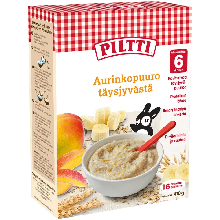 PILTTI 410g Aurinkopuuro täysjyvästä 6kk|Piltti 410 克 Aurinkopuro 全谷物 6 个月