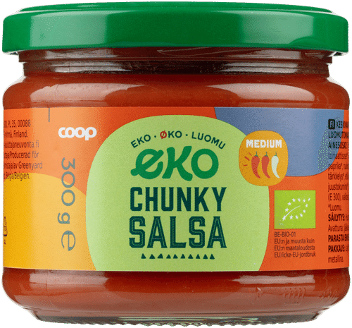 Coop 有机中辣块状莎莎酱 300 g|Coop Eko chunky salsakastike medium luomu 300 g
