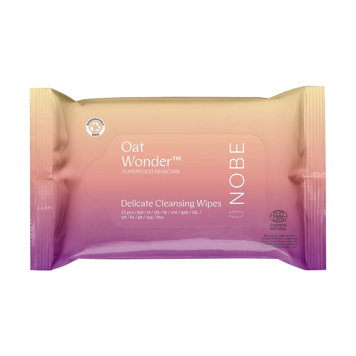 NOBE燕麦奇迹温和洁面巾 25 kpl|NOBE Oat Wonder Delicate Cleansing Wipes - Puhdistusliinat kasvoille 25 kpl