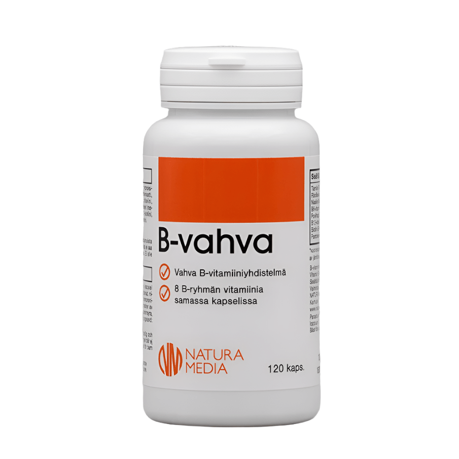 Natura Media VAHVA B-Vitamiiniyhdistelmä 120 kaps.|Natura Media 强效B族维生素复合物 120粒