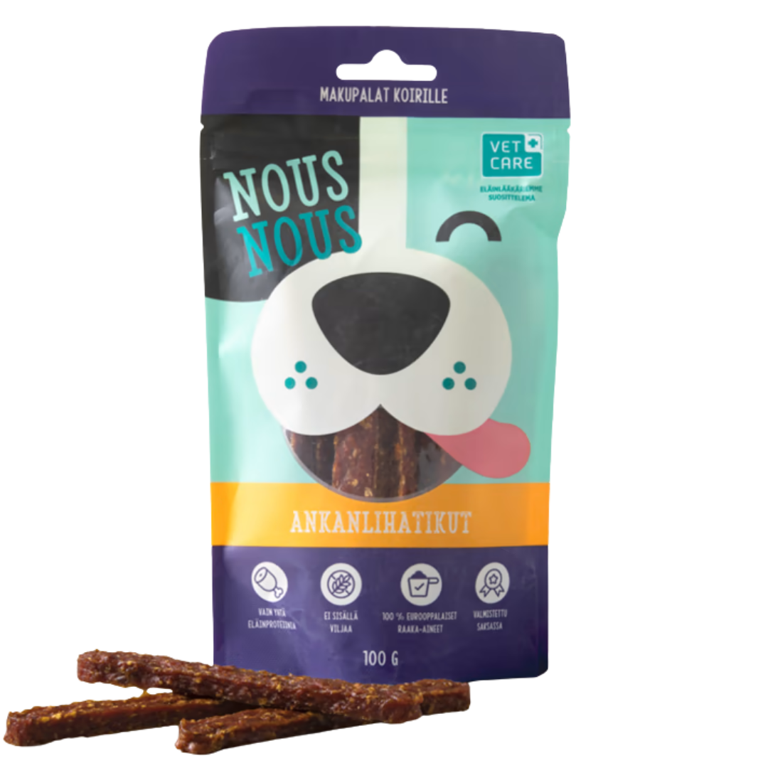 NousNous Ankanlihatikut 100 g|NousNous 鸭肉条 100 g