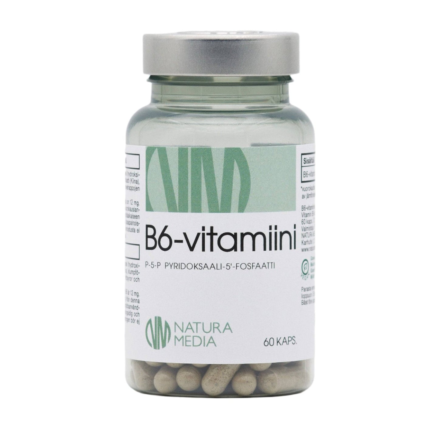 Natura Media B6 25 mg - B6-vitamiini P-5-P 60 kaps.|Natura Media B6 25毫克 - B6维生素P-5-P 60粒