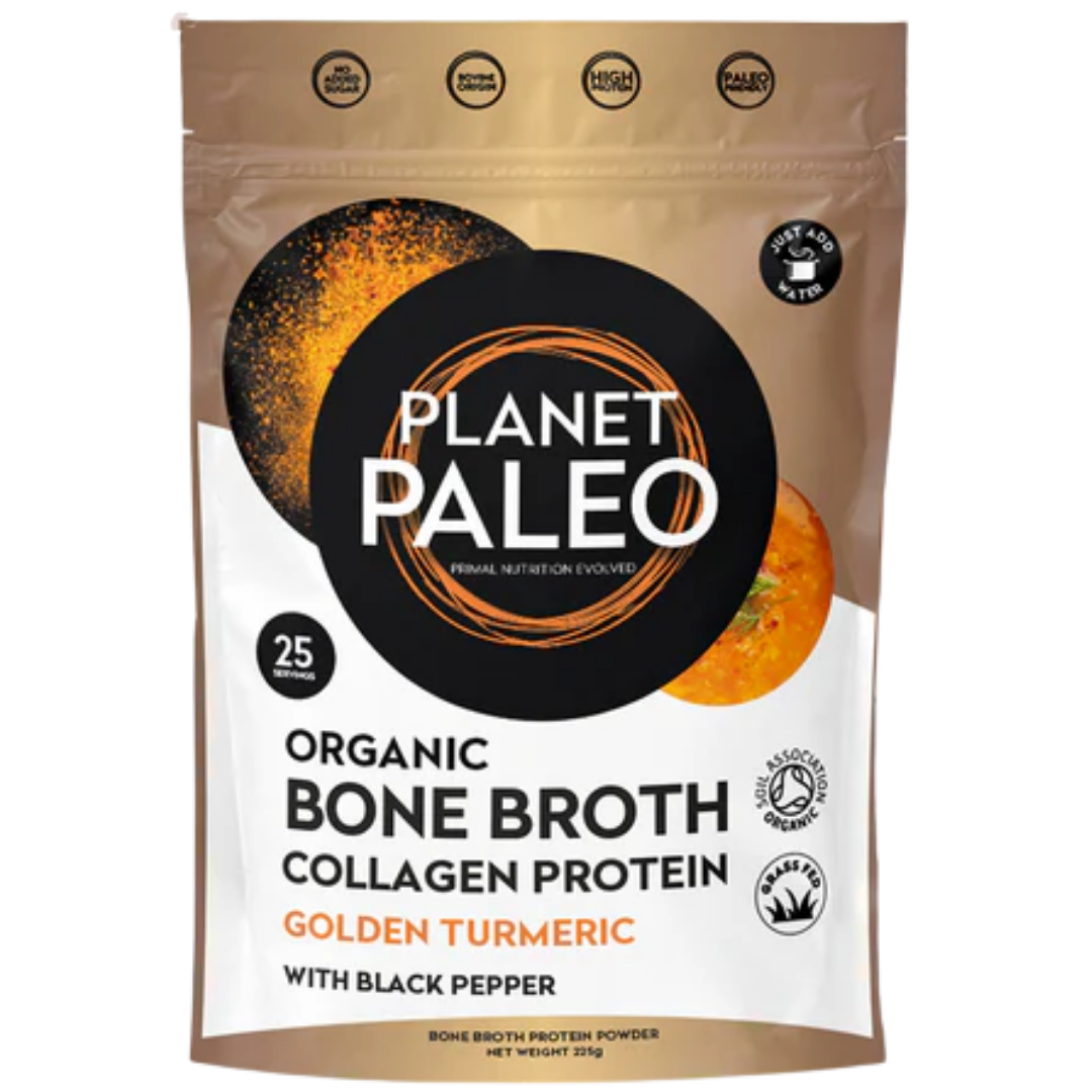 黄金姜黄骨汤粉 225 g|Planet Paleo Luuliemijauhe - Golden Turmeric 225 g