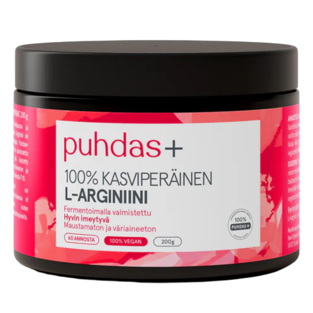 Puhdas+ 植物源L-精氨酸 200 g|Puhdas+ Kasviperäinen L-Arginiini 200 g