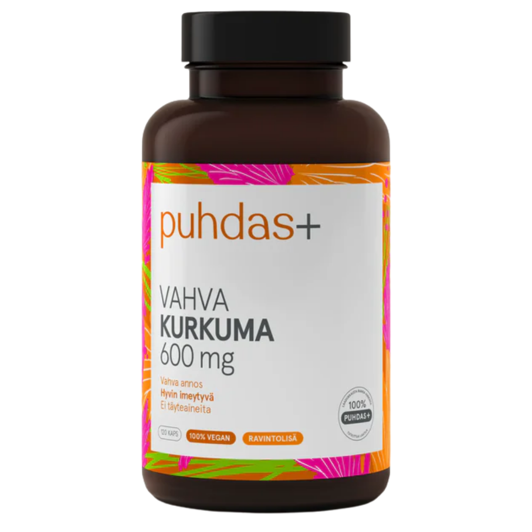 Puhdas+ 强效姜黄 600毫克 120粒胶囊|Puhdas+ Vahva Kurkuma 600 mg 120 kaps.