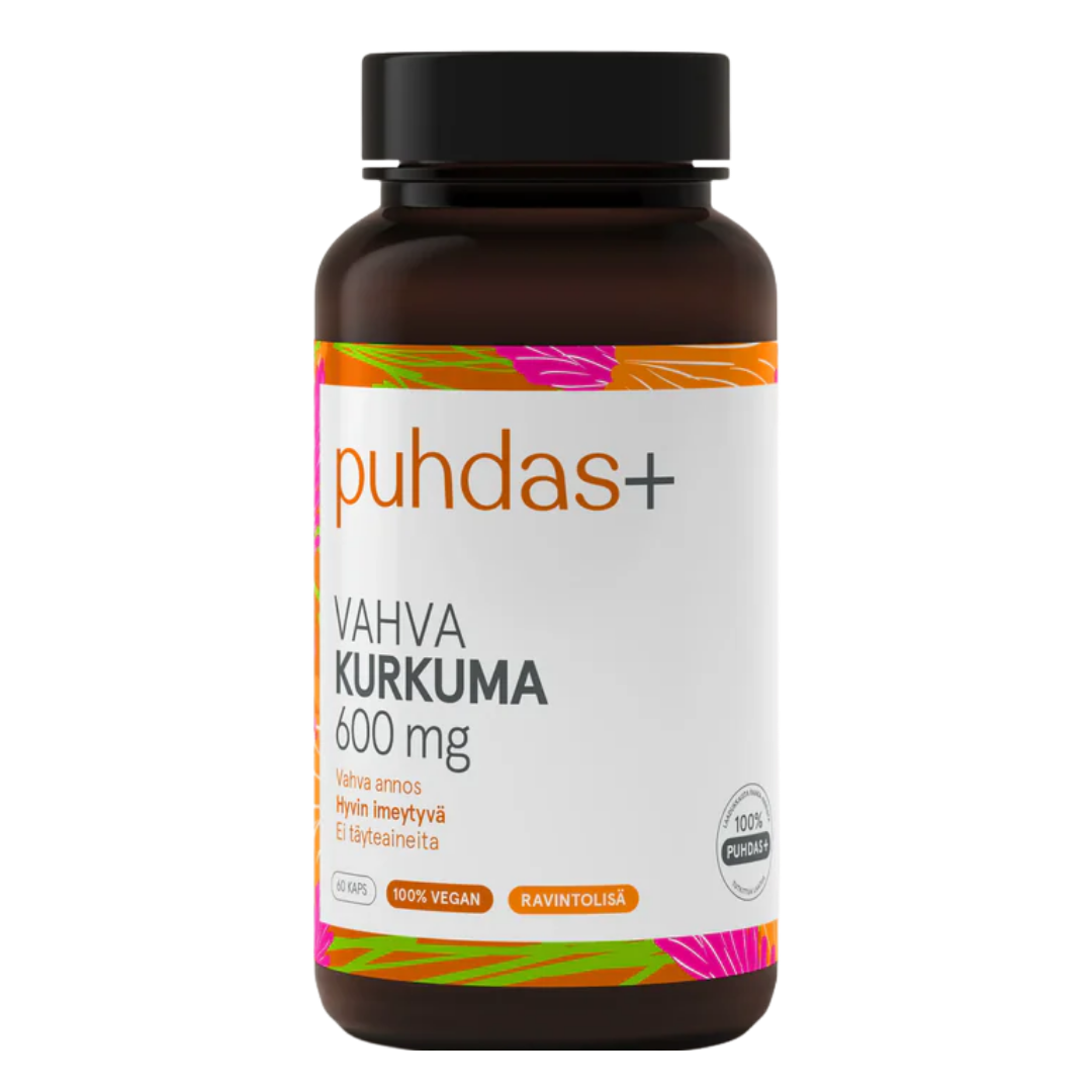 Puhdas+ 强效姜黄 600毫克 60粒胶囊|Puhdas+ Vahva Kurkuma 600 mg 60 kaps.