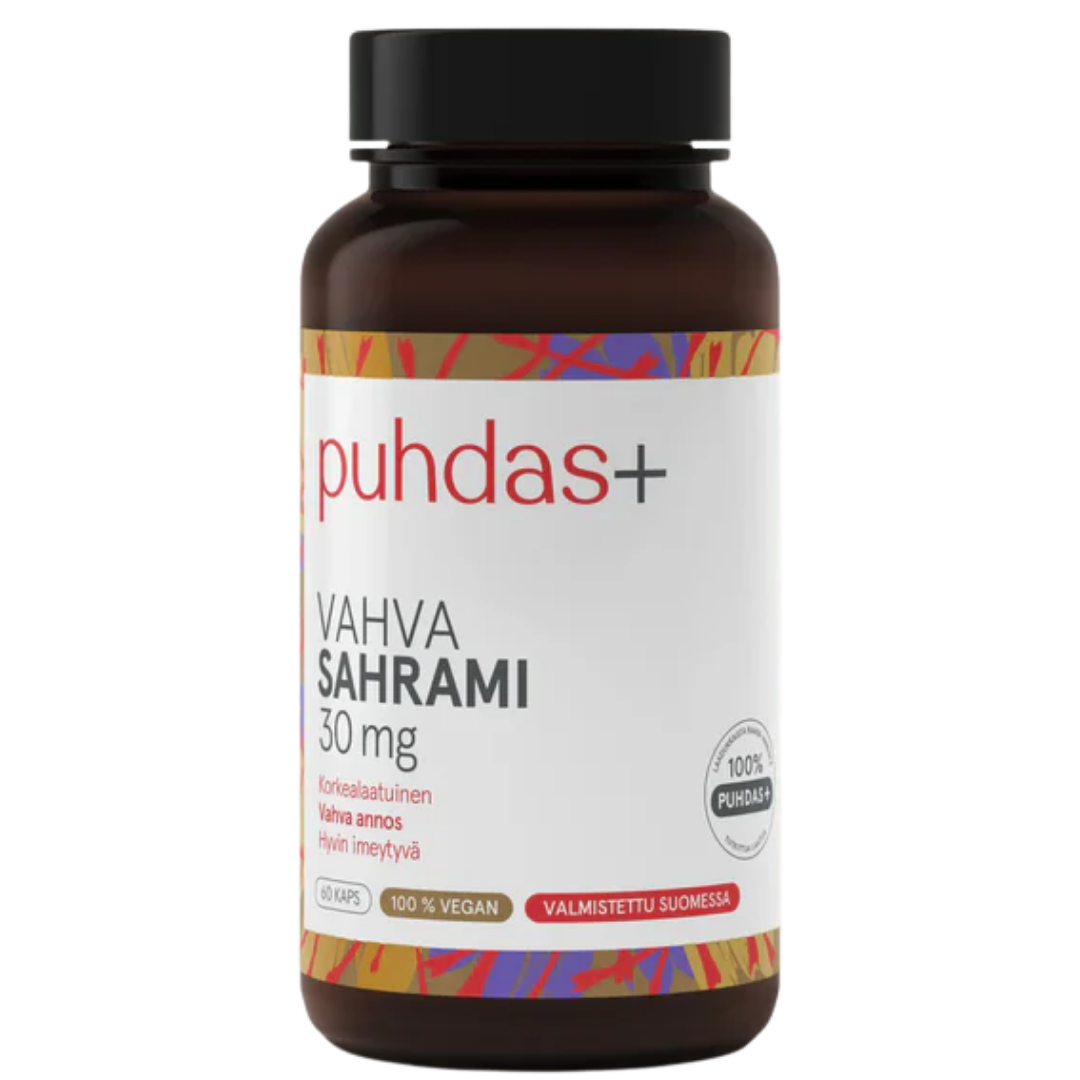 Puhdas+ 强效藏红花 30毫克 60粒胶囊|Puhdas+ Vahva Sahrami 30 mg 60 kaps.