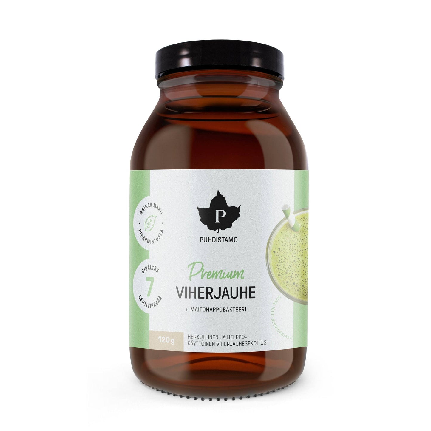 Puhdistamo Premium 绿色粉 + 乳酸菌 120 g|Puhdistamo Premium Viherjauhe + Maitohappobakteeri 120 g