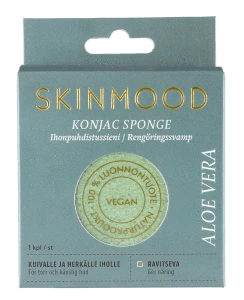 SkinMood 魔芋海绵 芦荟 - 干性和敏感肌肤洁面海绵 1个 - 停产