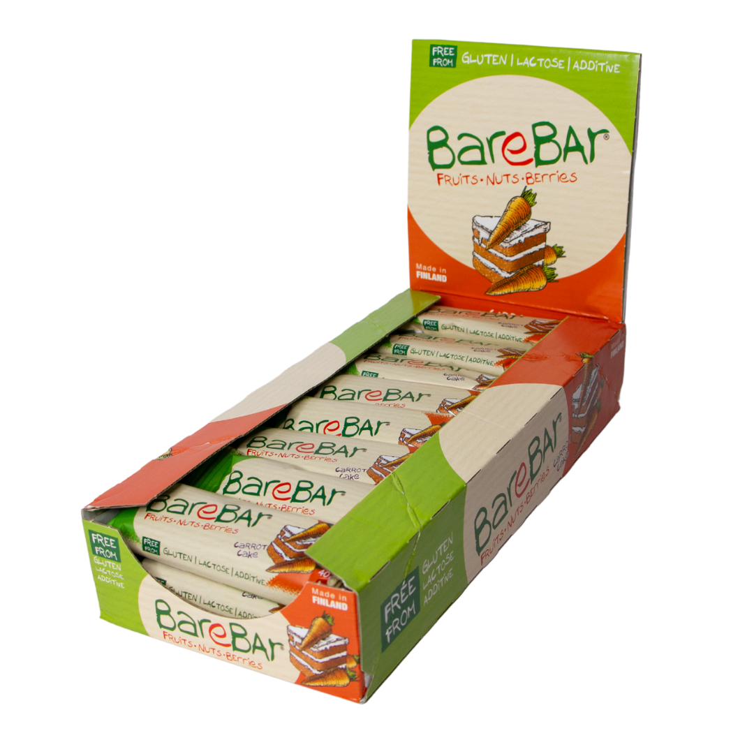 Barebar 椰枣棒 胡萝卜蛋糕 24个 x 40 g 批发装 - 注意!有效期 11/2026