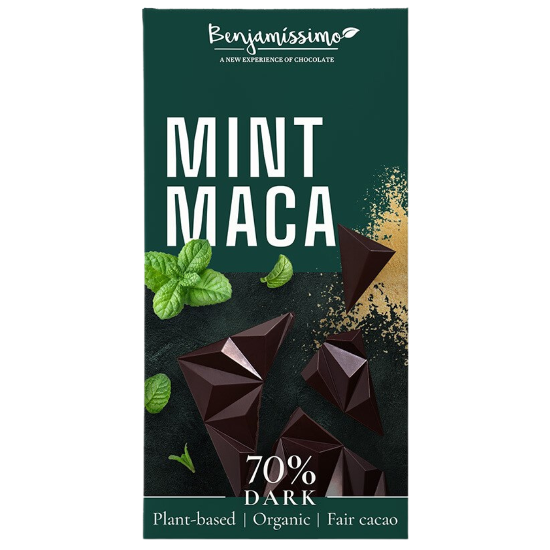 本杰西莫 70% 黑巧克力 薄荷与玛卡 60 g