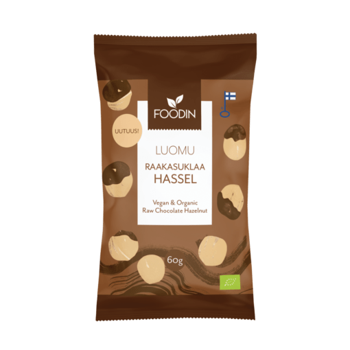 Foodin Raakasuklaa Hassel Luomu 60 g|Foodin 有机生巧克力(榛子) 60 g