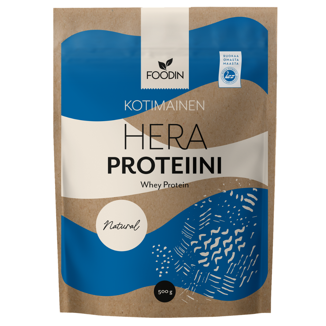 Foodin国产乳清蛋白-原味 500 g|Foodin Kotimainen Heraproteiini - Maustamaton 500 g