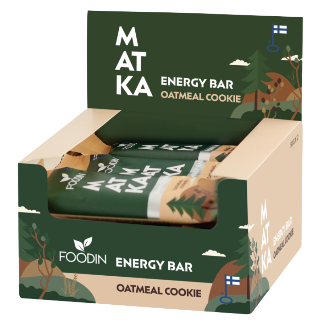 Foodin MATKA 能量棒 燕麦曲奇味 - 零食棒 12 x 50 克 批发装 - 保质期 2026年11月 - 批次