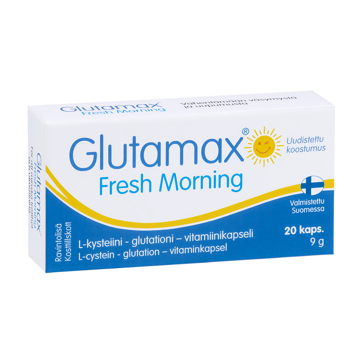 Glutamax Fresh Morning 20 kaps. - poistuu|Hankintatukku Glutamax Fresh Morning 20 粒胶囊。 - 树叶