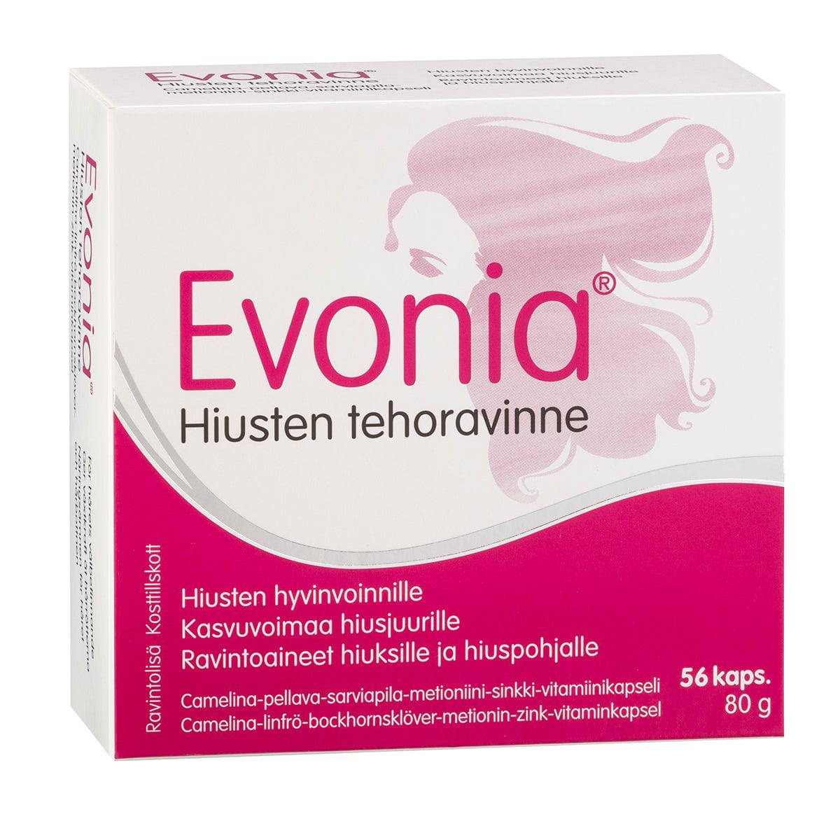 Evonia Hiusten tehoravinne 56 kaps.|Hankintatukku Evonia Hair Power Nutrition 56 粒。