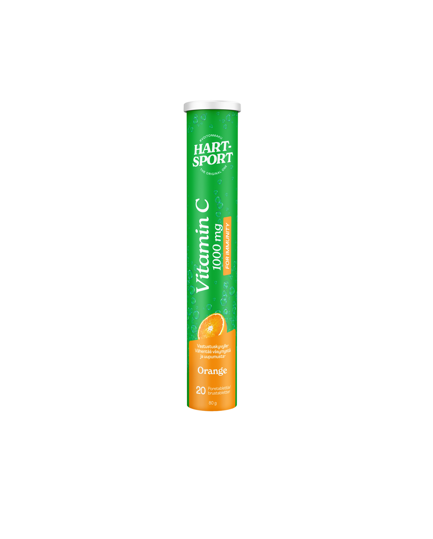 Hart-Sport Vitamin C 1000 mg - C-vitamiiniporetabletti Appelsiini 20 poretabl.|Hart-Sport 维生素 C 1000 毫克 - 维生素 C 泡腾片 橙色 20 片泡腾片。